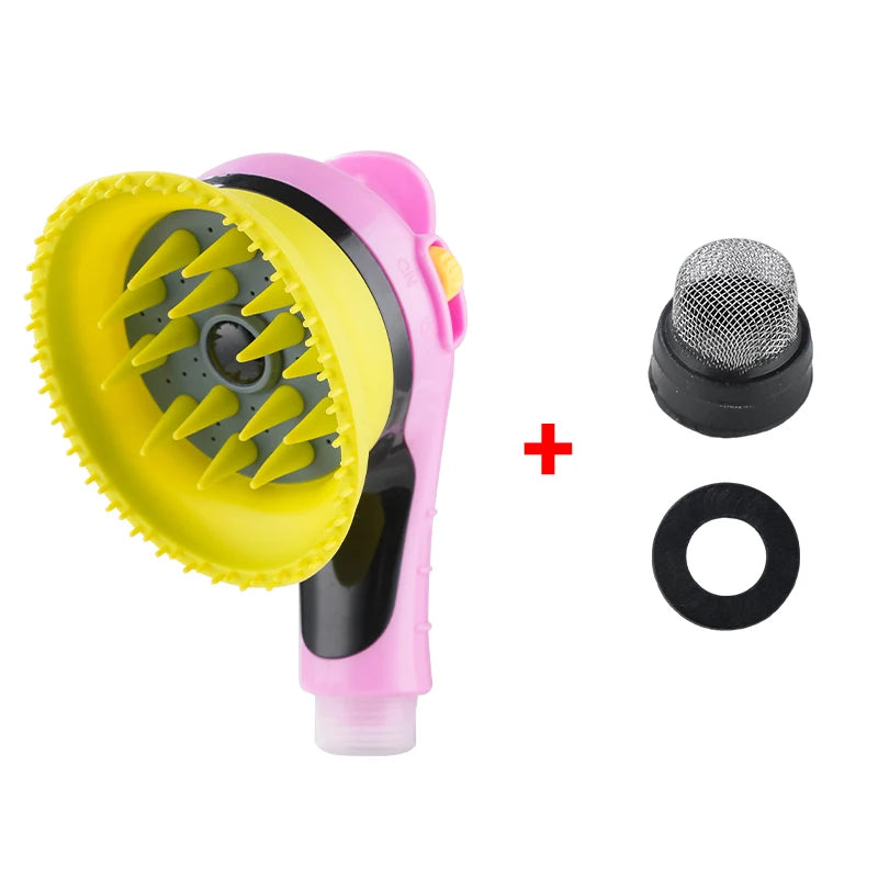 Revolutionary Pet Showerhead for Cats and Dogs - One-Key Switch with Massage Brushes for Effortless Bathing!