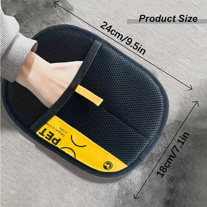Electrostatic Pet Hair Remover Gloves - Reusable & Washable Grooming Glove with 2-in-1 Lint Roller Brush for Cats & Dogs - Safe & Effective Hair Removal