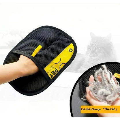 Electrostatic Pet Hair Remover Gloves - Reusable & Washable Grooming Glove with 2-in-1 Lint Roller Brush for Cats & Dogs - Safe & Effective Hair Removal