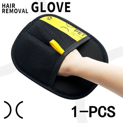 Electrostatic Pet Hair Remover Gloves - Reusable & Washable Grooming Glove with 2-in-1 Lint Roller Brush for Cats & Dogs - Safe & Effective Hair Removal